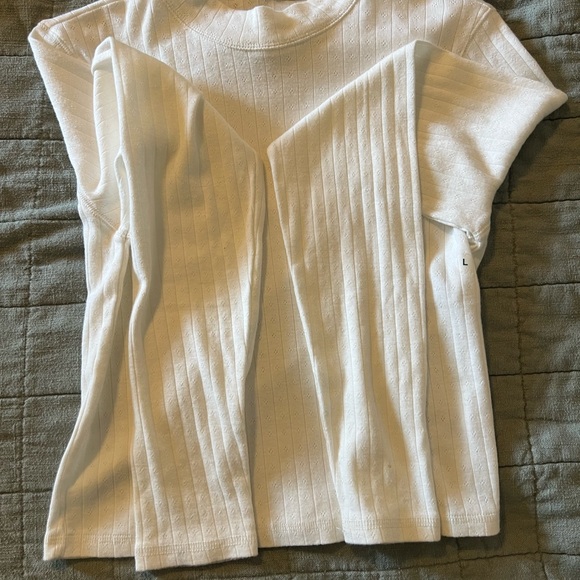 Cream Ribbed Women's Top - Picture 2 of 4